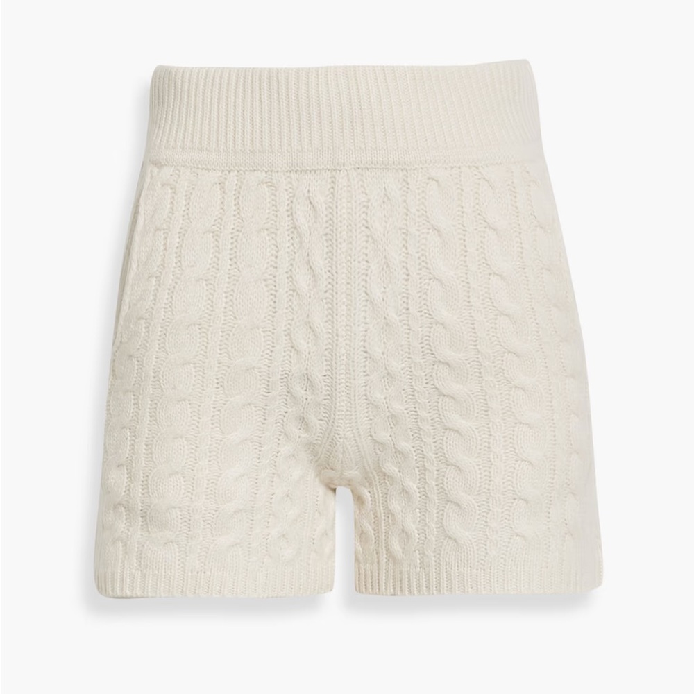 Rag & Bone Pierce Cable Knit Cashmere Shorts In Ivory Size XXS